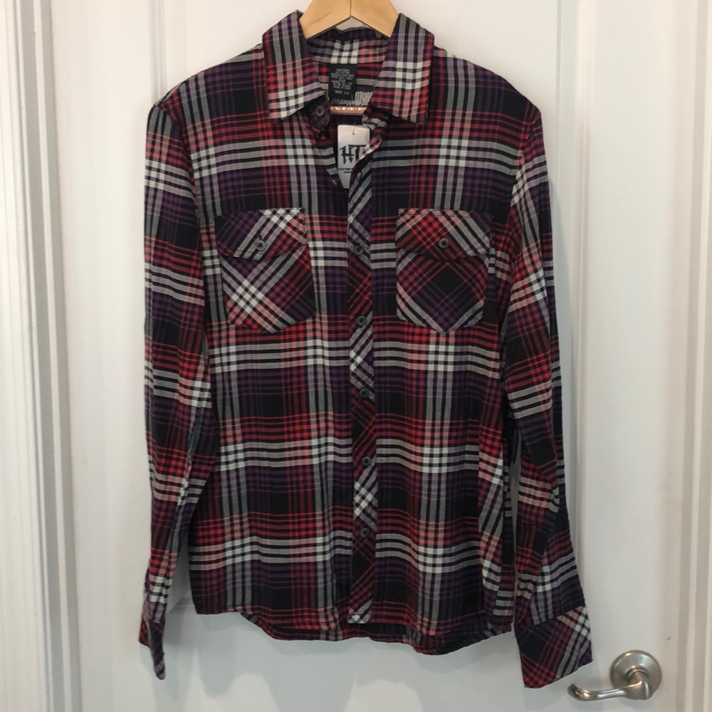 Social Collision Long Sleeve Button Down